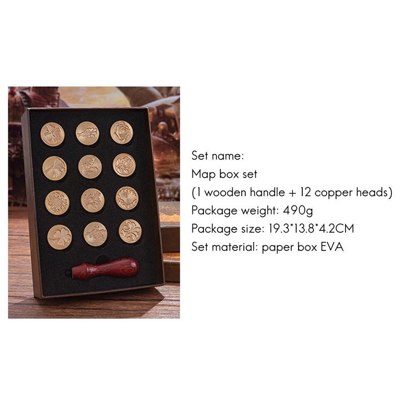 Vintage Seal Wax Head Wooden Handle Set Wedding Invitation Signed Children's Toy