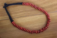 nk185 ethnic tibetan jewelry 13mm red coral beads women beaded necklace