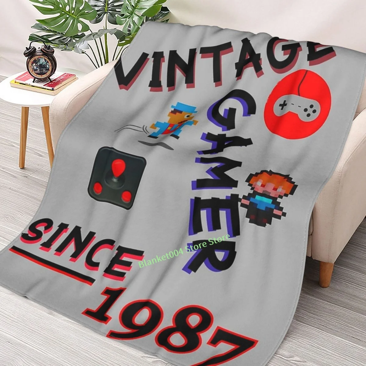 

Винтажное одеяло для геймеров с 1987 года, декоративное одеяло с 3D принтом для дивана, спальни, для детей и взрослых, рождественский подарок