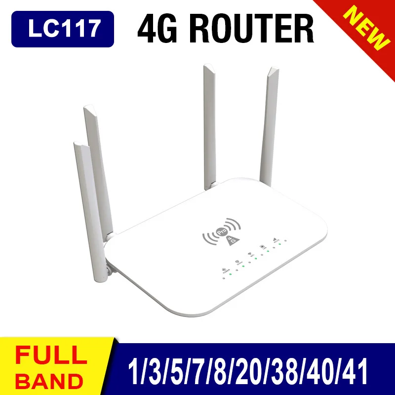 

LC117 Networking 300Mpbs 3G 4G CPE Router SIM Card Mobile Hotspot CAT4 32 Users Wireless Modem LTE Wifi Router RJ45 WAN LAN Port