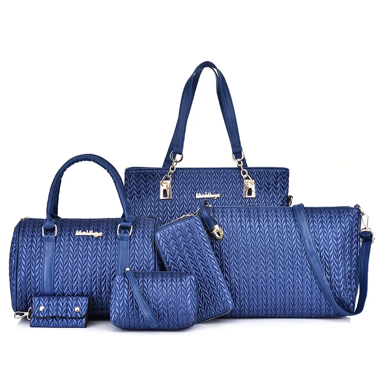 6Pcs/Set New Fashion Leather Shoulder Messenger Bag Luxury Designer Ladies Tote Composite Bags Purse Large Capacity Handbags