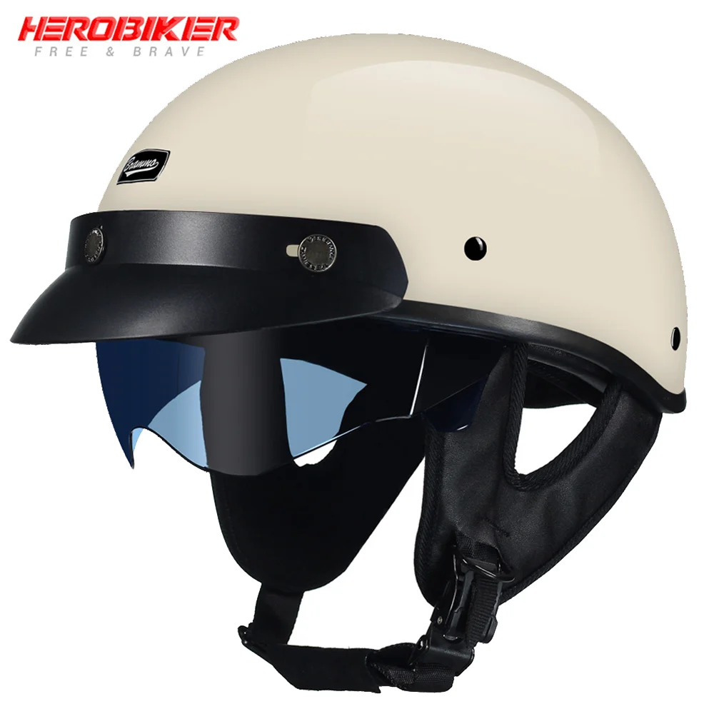 

Motorcycle Helmet Retro Casco Moto Half Helmets Motocross Casque Motorbike Retro Racing Moto Helmet 4 Seasons DOT Certification