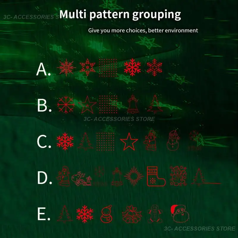 

Атмосферная лампа, праздничное освещение, лазерный проектор, Рождественское украшение, проектор для автомобиля, Рождественский узор, вращающийся в помещении 5 В