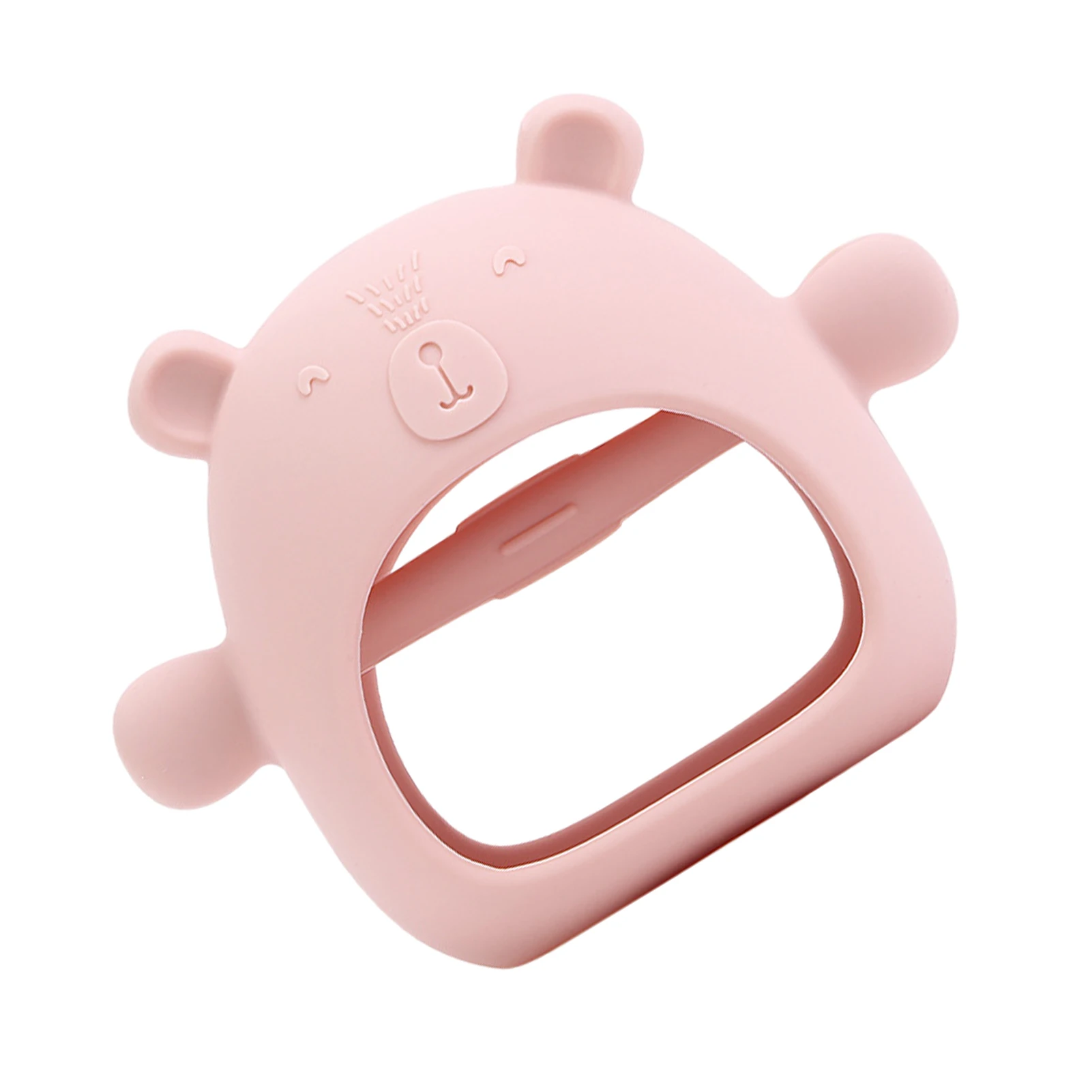 

Bear Silicone Teether Never Drop Baby Chew Toys For Sucking Biting Needs Teething Toy Soothing Pacifiers For 0-6month Infants Bo