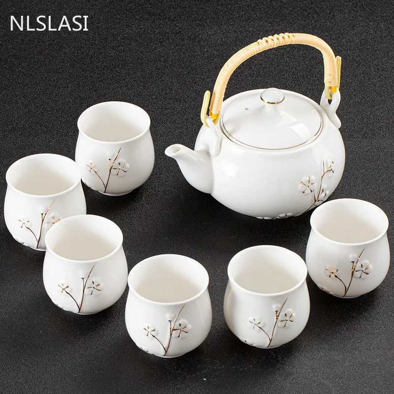 7 pcs/set Exquisite ceramic Tea sets Handmade kettles tea cups porcelain teapot chinese teaware drinkware tea ceremony set