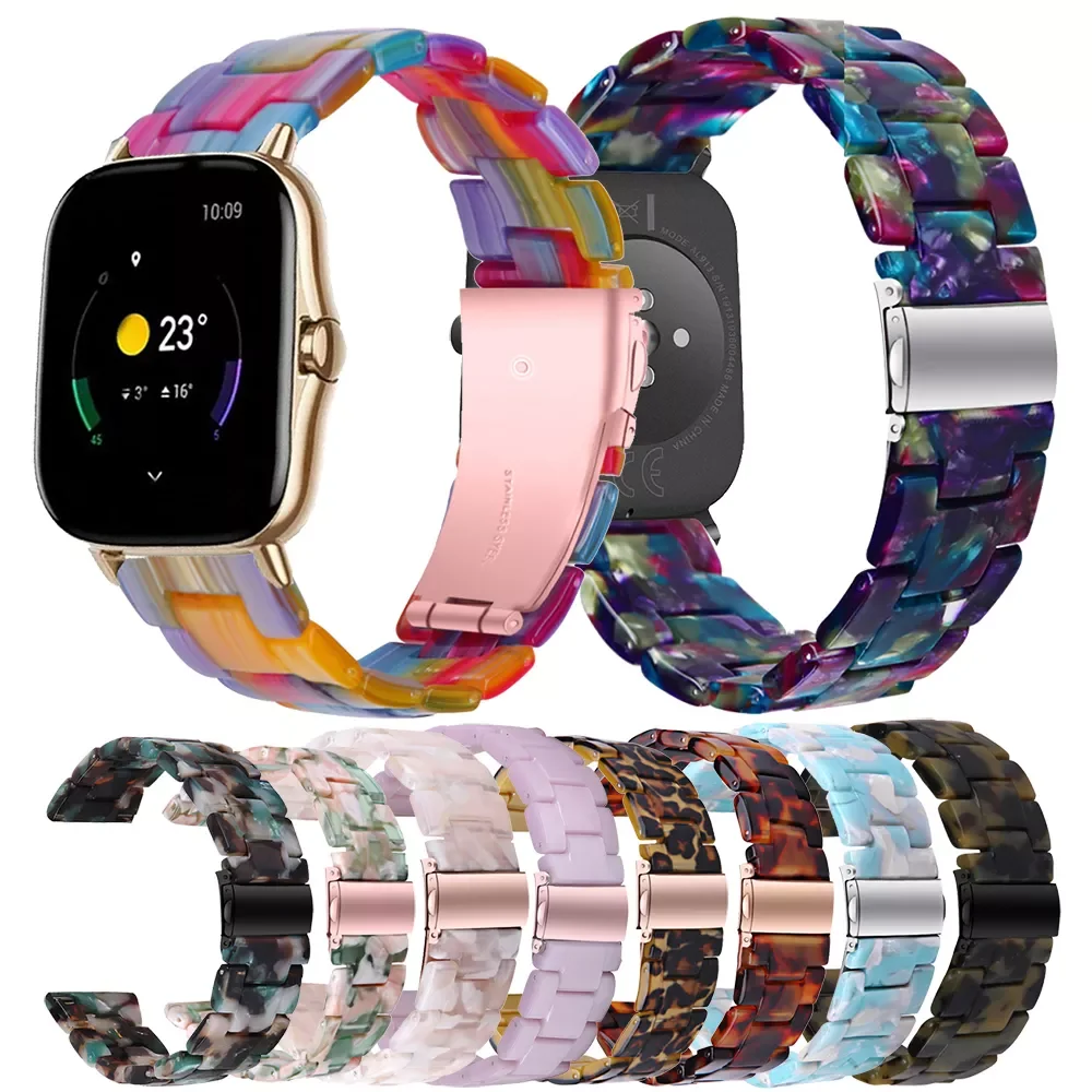 

20MM Resin Straps For Huami GTS 2 Mini/GTS 2E/Bip/Bip S Lite U Pro Pop GTR 42MM Smart Watch Band Correa Wristband