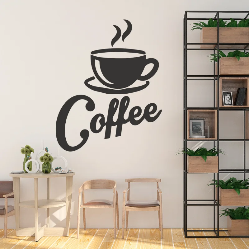 

Letters Coffee Wall Stickers, Black Coffee Cup Decor Removable Kitchen Signs ,for Coffee Bar and Coffee Station/Home Decoration