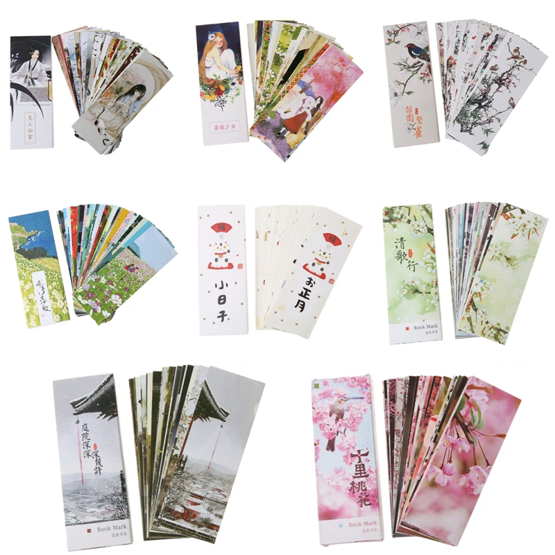 30 шт. бумажные закладки для книг в китайском стиле