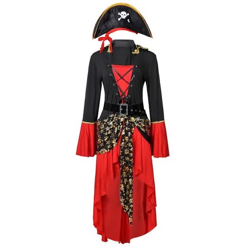 Цветной косплейер, костюм пирата на Хэллоуин, женское платье для косплея, специфические платья с длинным рукавом, женская Пиратская униформа, женская одежда