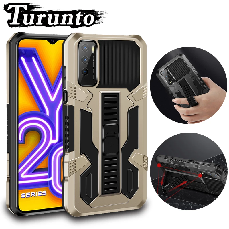 

Shockproof Phone Case For VIVO V23E V21E V21 V20 V20SE V19 V17 Pro Strong Anti-Fall Bracket Armor Back Cover For VIVO S10E S1Pro
