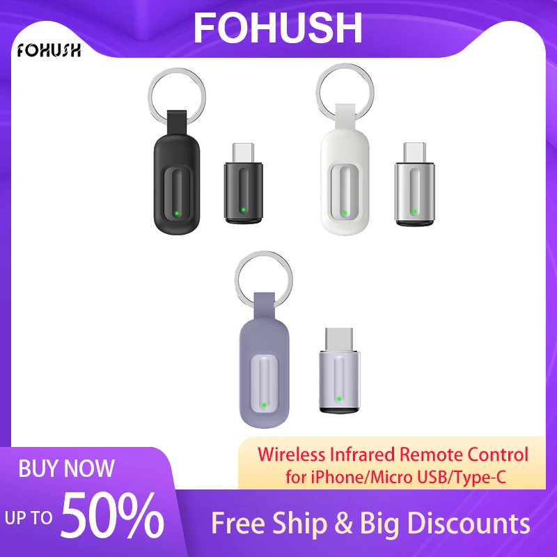 

Wireless Infrared Remote Control Adapter Mobile Infrared Phone Transmitter for iPhone/Micro USB/Type-C Air Conditioner Projector