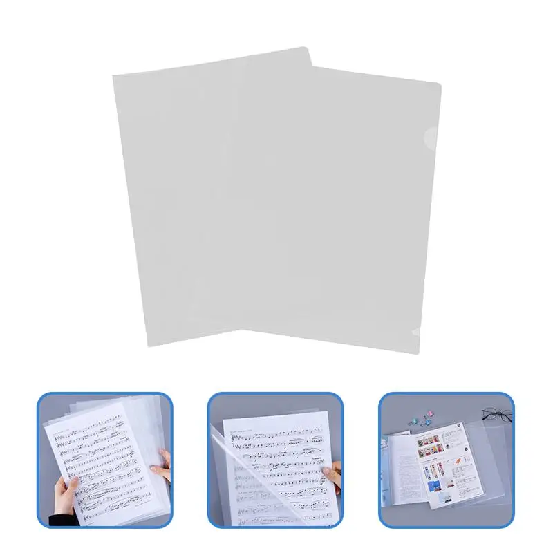 

50pcs Plastic File Folders Clear Document Folders Bags for School Office Workers