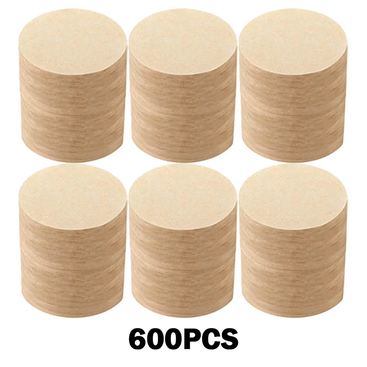 

L 600Pcs Coffee Filter 2.5 inches Round Replacement Coffee Filtering Paper Natural Wood Pulp Coffee Filter Strong Penetration