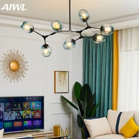 nordic vintage led pendant lamp loft industrial led pendant lights bar stair dining room glass shade retro hanging lamp fixtures