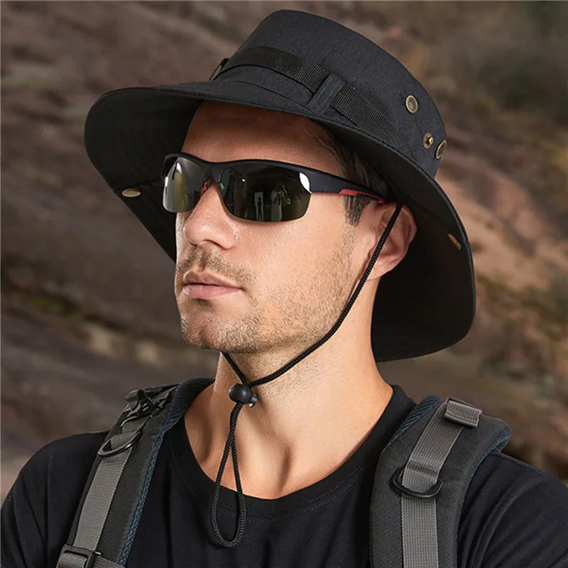 

Sun Protection Men Fishing Hat Summer Breathable Camping Hiking Caps Anti-UV Sun Hat Mountaineering Caps Men's Hat