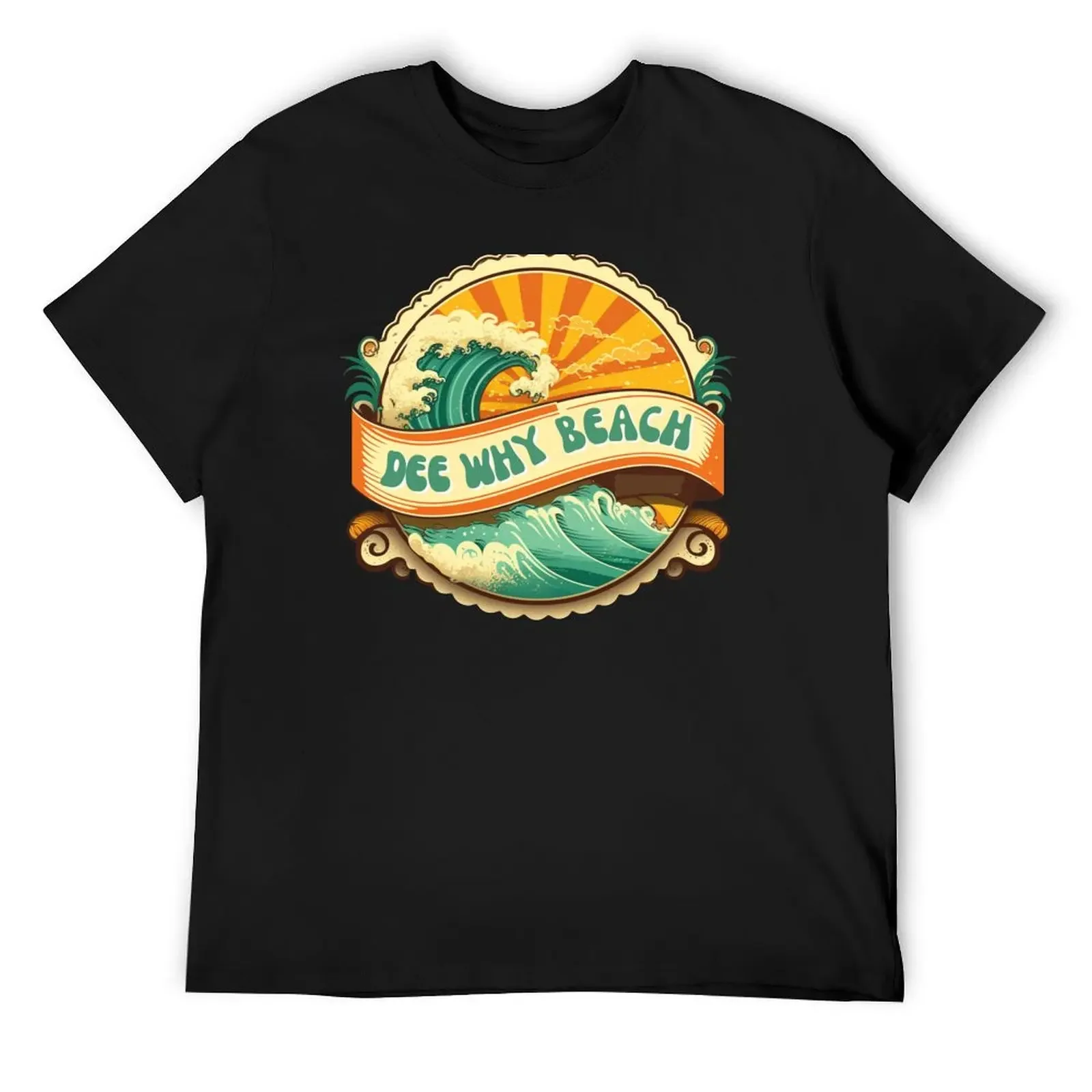 Dee Why Beach Ретро футболка больших размеров спортивные фанаты черные футболки для