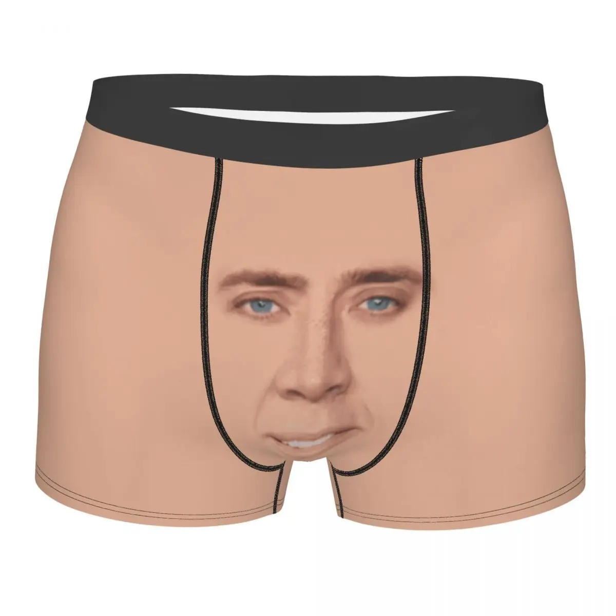 Men's Nicolas Cage Full Face Underwear Funny Boxer Shorts Panties Homme Soft Underpants