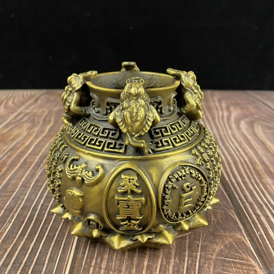 

Seiko fortune treasure basin decoration square gold toad scripture treasure basin