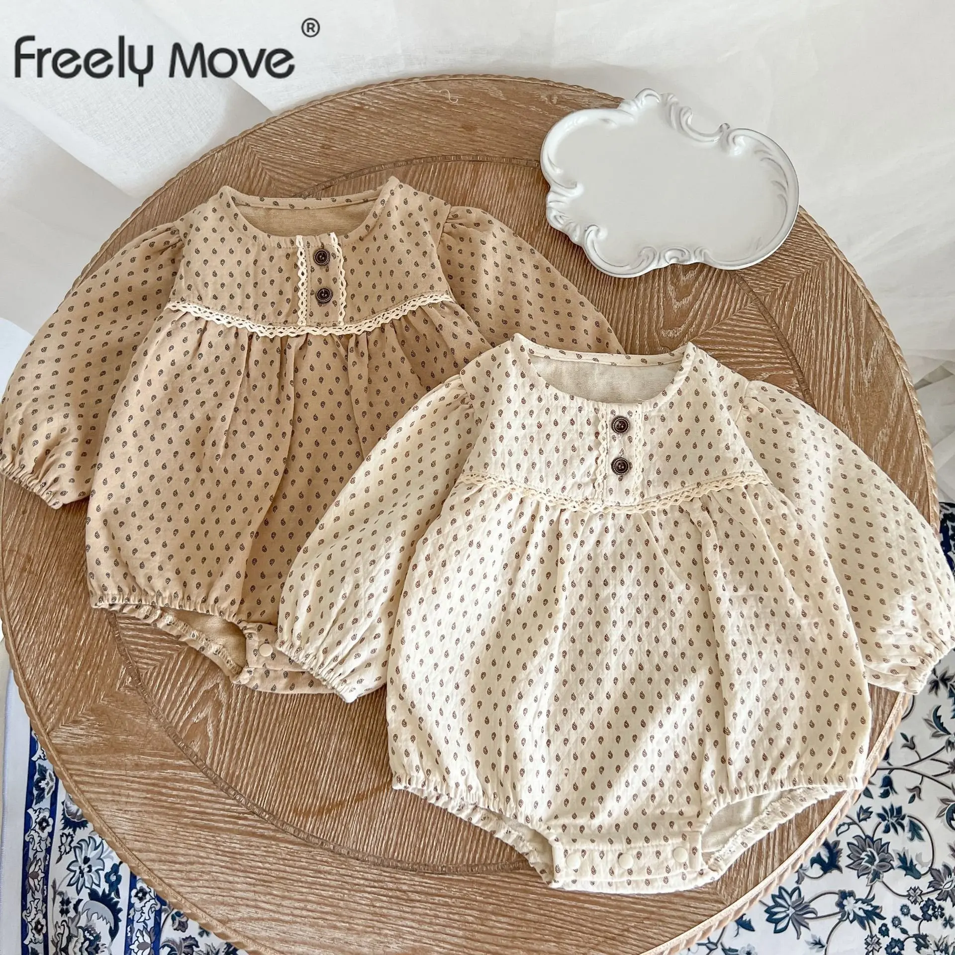 

Freely Move 2022 Fashion Baby Girls Romper Cotton Long Sleeve O Neck Baby Rompers Infant Playsuit Jumpsuits Newborn Clothes