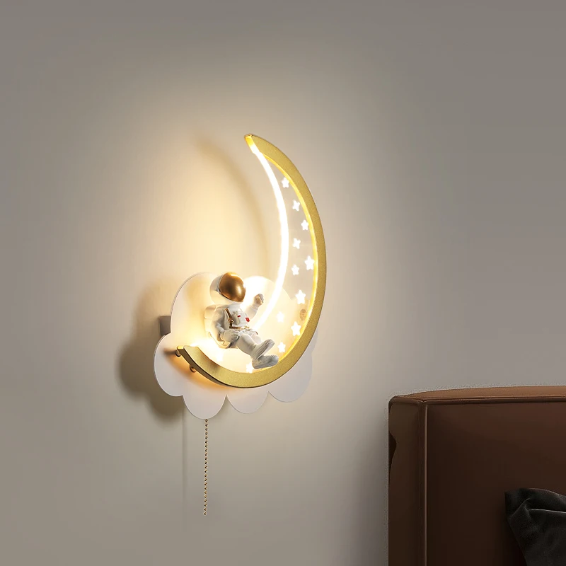Wall lamps For Aisle Bedside Child bedroom closets interior wall light wall decor Curved shape Art design Sconces With switch