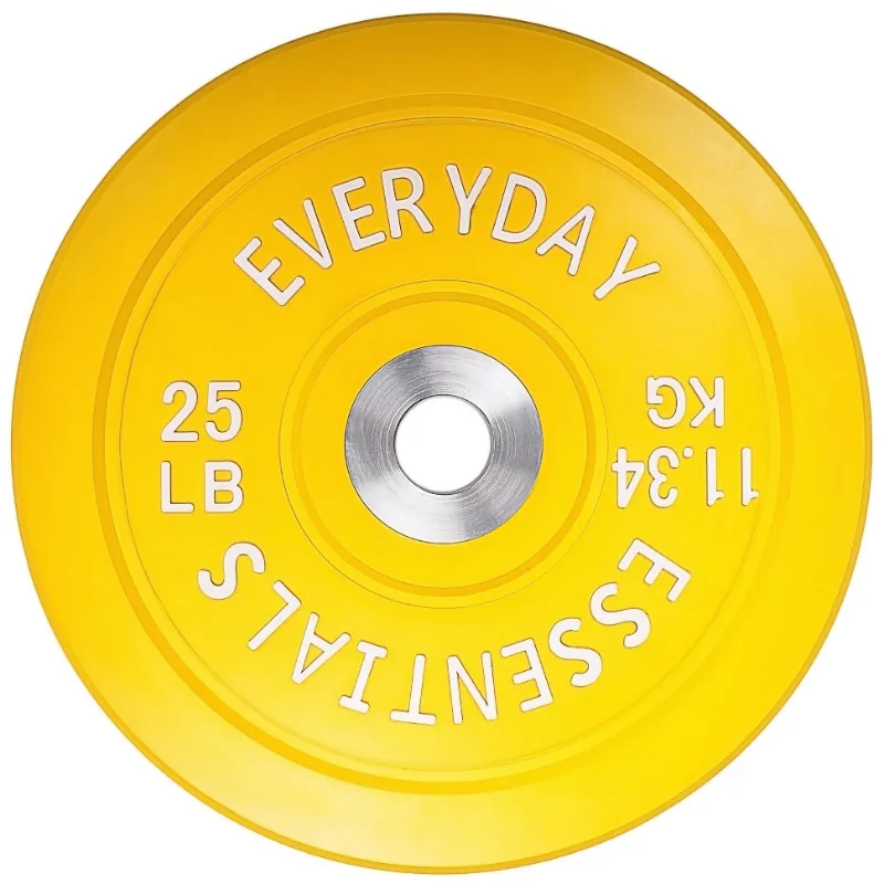 

BalanceFrom Olympic Bumper Plate Weight Plate with Steel Hub, Color Coded, 55 lbs Single
