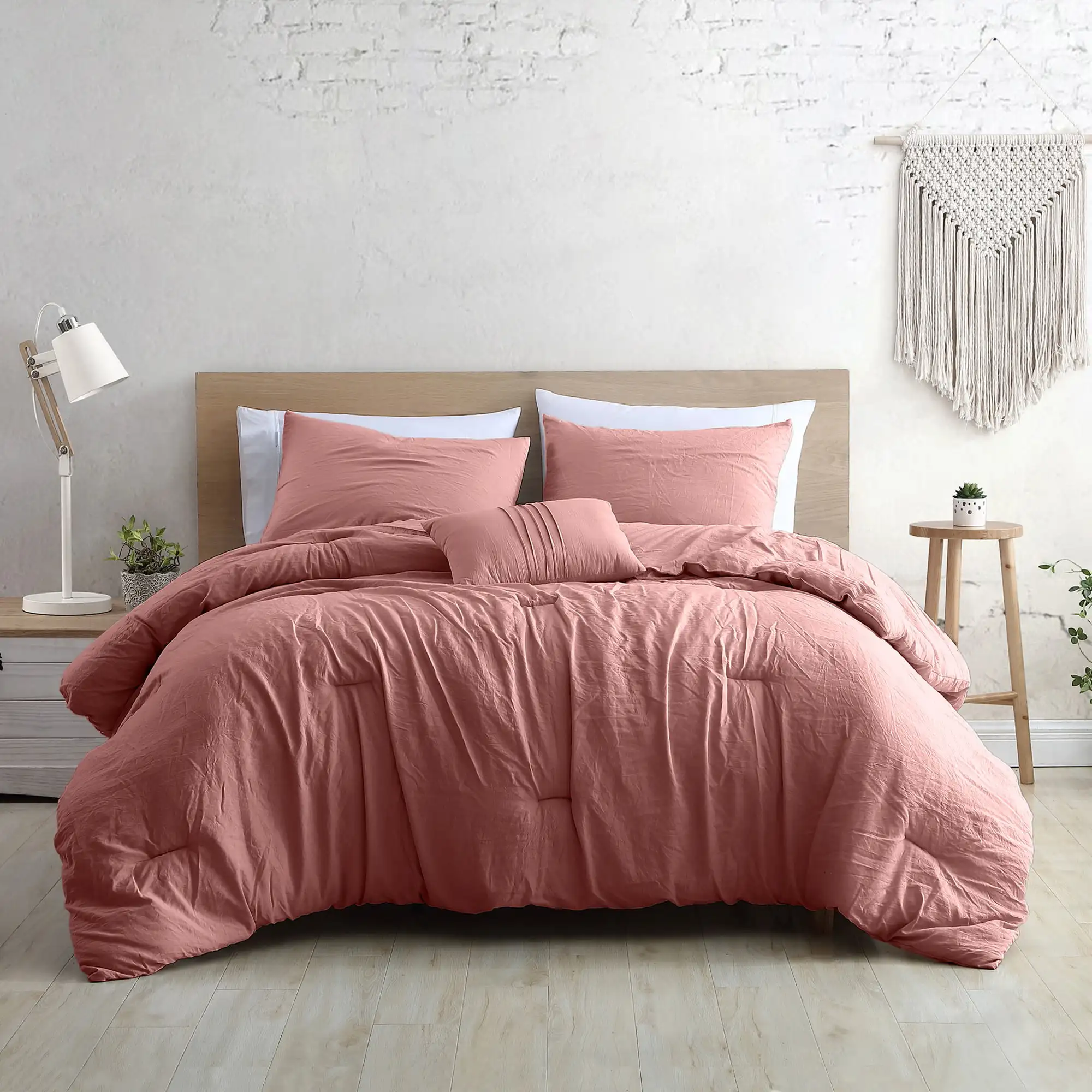

Modern Threads Beck 4-Piece Garment Washed Comforter Set, Dark Rose, King