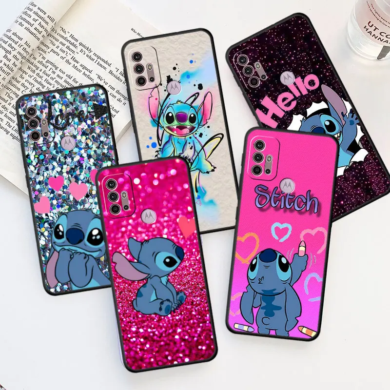 

Black Case for Motorola Moto G60 G30 G22 G31 G71 G51 Edge 20 30 One Fusion G8 G9 G200 G71 Fundas Coque Lilo Stitch Blue Koala