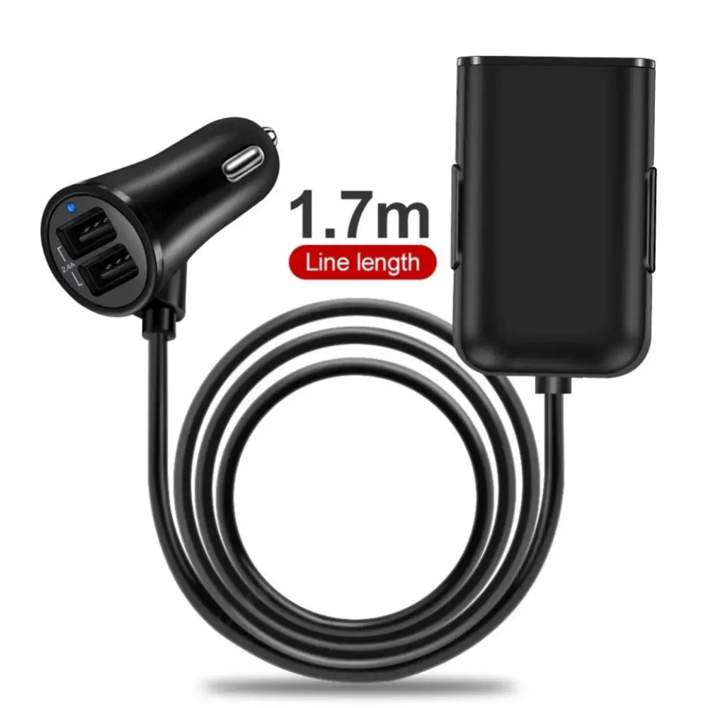 

Fast Charge Car Charger 4 Port Usb Car Charger With Cable Qc3.0 Universal Durable Car Charger Flash Charge For Mobile Phone