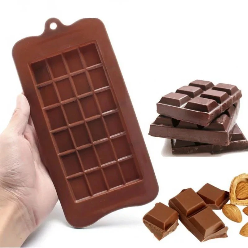 

24 Cavity Cake Bakeware Kitchen Baking Tool Silicone Chocolate Mold Candy Maker Sugar Mould Bar Block Ice Tray