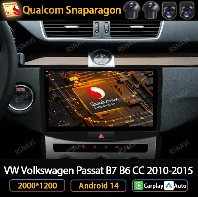 Andoird 14 Автомобильный радиоприемник для Volkswagen VW Passat B6 B7 B8 CC 2007-2021 DVD 4G LTE Головное