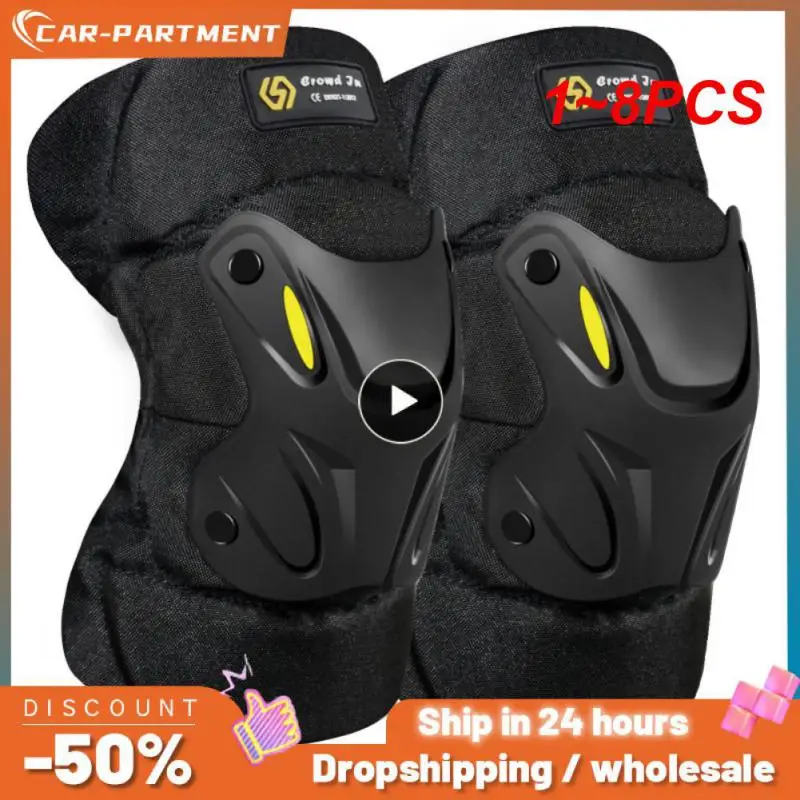 

1~8PCS Motorcycle Knee Pads and Elbow Pads Riding Outdoor Sport Double Straps Adjustable Comfort Shock Absorption Four Season