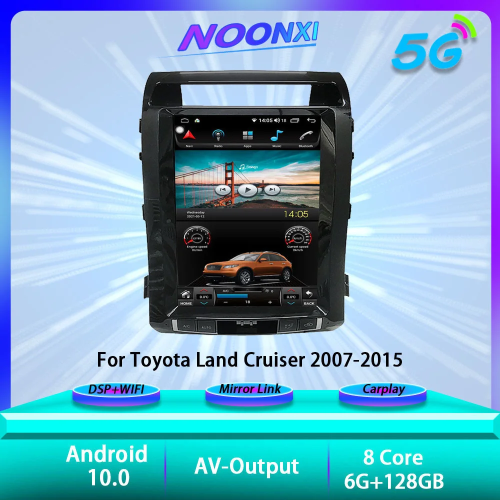 

Автомагнитола для Toyota Cruiser 2007-2015, 6 + 128 ГГц, Android 11,0, стерео, экран Tesla, мультимедийный плеер, GPS-навигация, головное устройство DSP