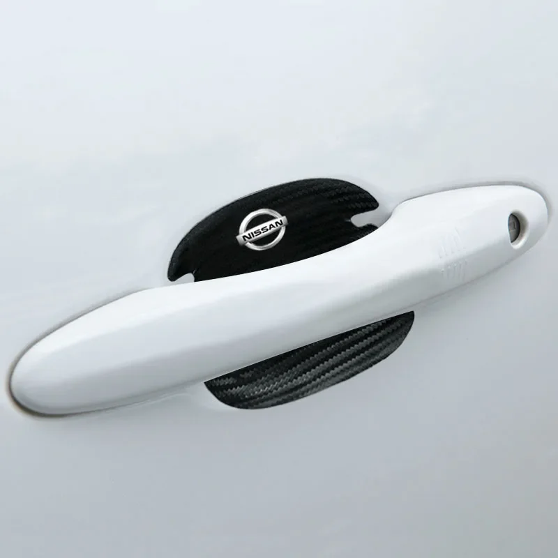 4Pcs Car Door Handle Auto goods Sticker For Nissan Nismo Juke X-trail Leaf Micra Qashqai NOTE Skyline Almera GTR R35 R34 Altima