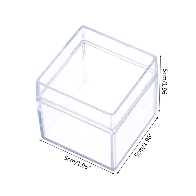 H55A 12pcs Clear Acrylic Square Cube Candy Box Treat Gift Boxes Containers for Wedding Party Baby Shower Favors