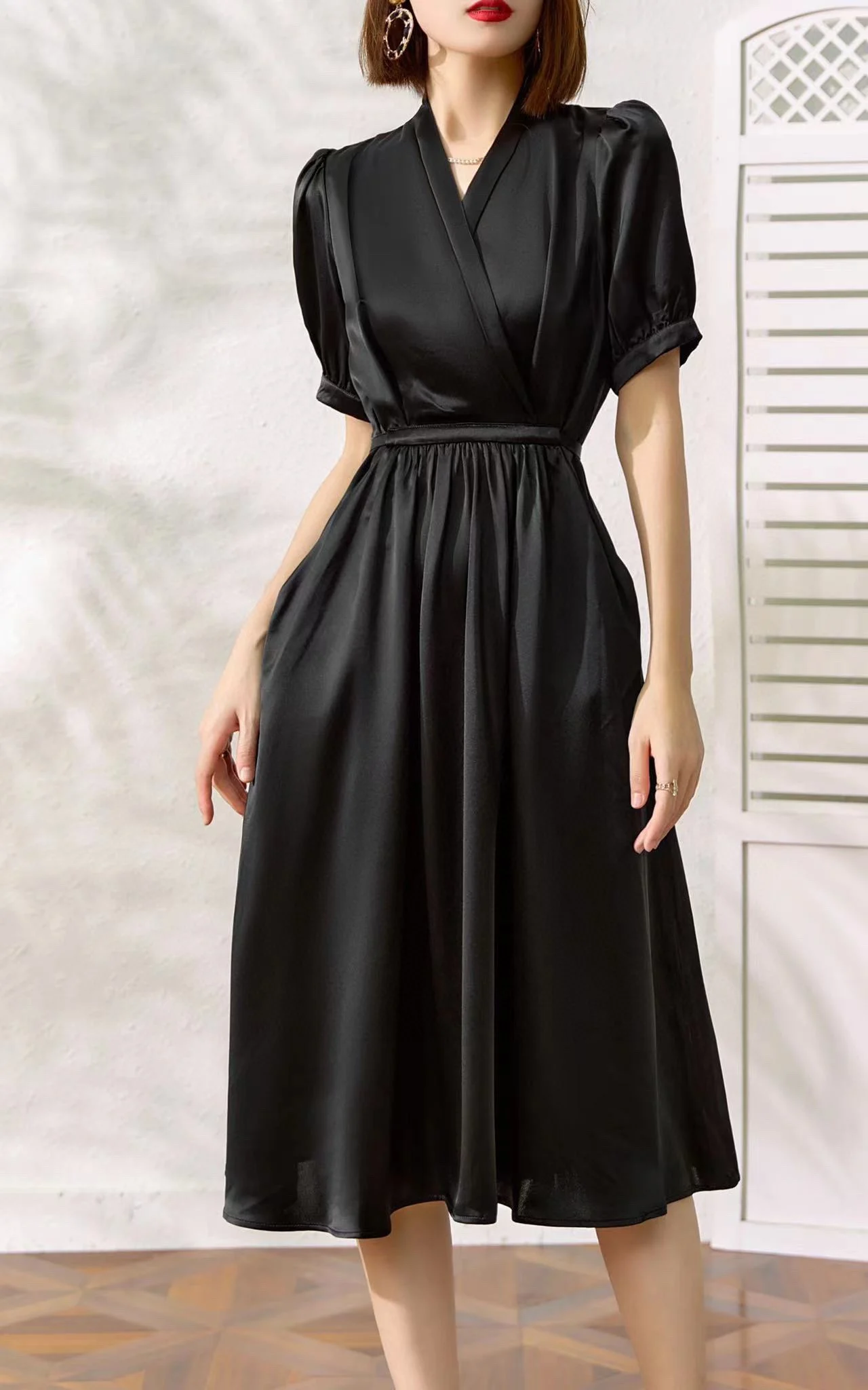 2023 spring and summer women's clothing fashion new Silk Dress0609