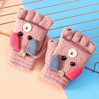 2021 new parent child gloves warm autumn winter cute cartoon kids girls boys mittens warm flip gloves children christmas gift