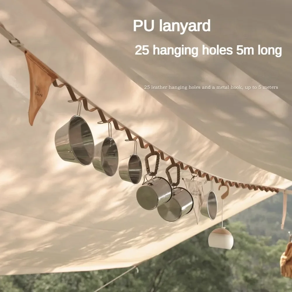 

Outdoor Clothesline Products Leather PU Camping Equipment Lantern Indoor Extended Tent Tableware Lanyard Multitool Novelty