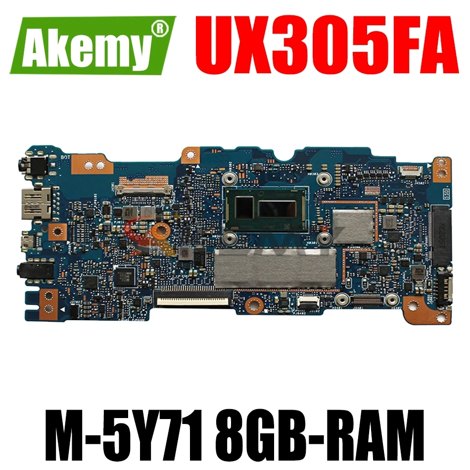 

AKEMY UX305FA Laptop Motherboard For ASUS ZenBook UX305FA UX305F Original Mainboard 8GB-RAM M-5Y71 CPU