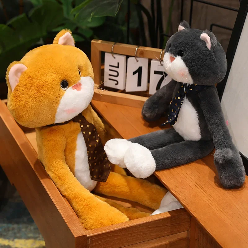 Симпатичная плюшевая игрушка в виде кота с длинными ногами милые мягкие игрушки