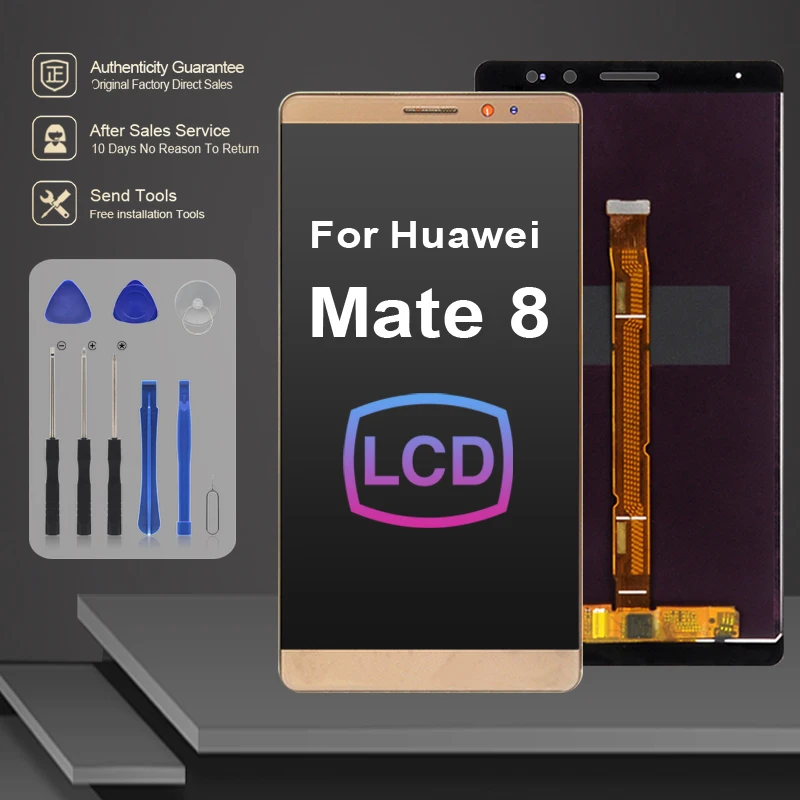 Сенсорный ЖК-экран для Huawei Mate 8 с дигитайзером в сборе, 6,0 дюйма, 1 шт., запасные части с инструментами, бесплатная доставка