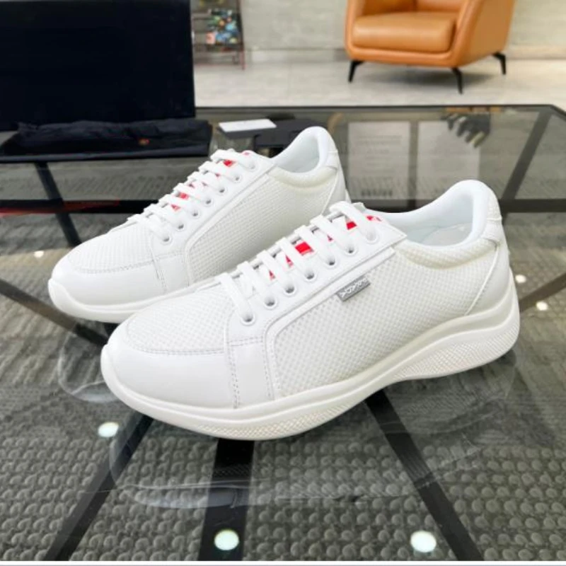 

Luxury designer new fashionable men's leather shoes leisure lace up sneakers comfortable and soft light and simple casual shoes