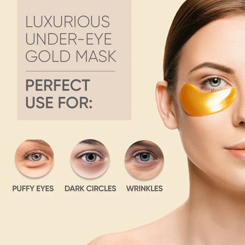 

Improve Periorbital dark circles Golden Eye Mask, fade fine lines around eyes, lift and tighten golden eye mask