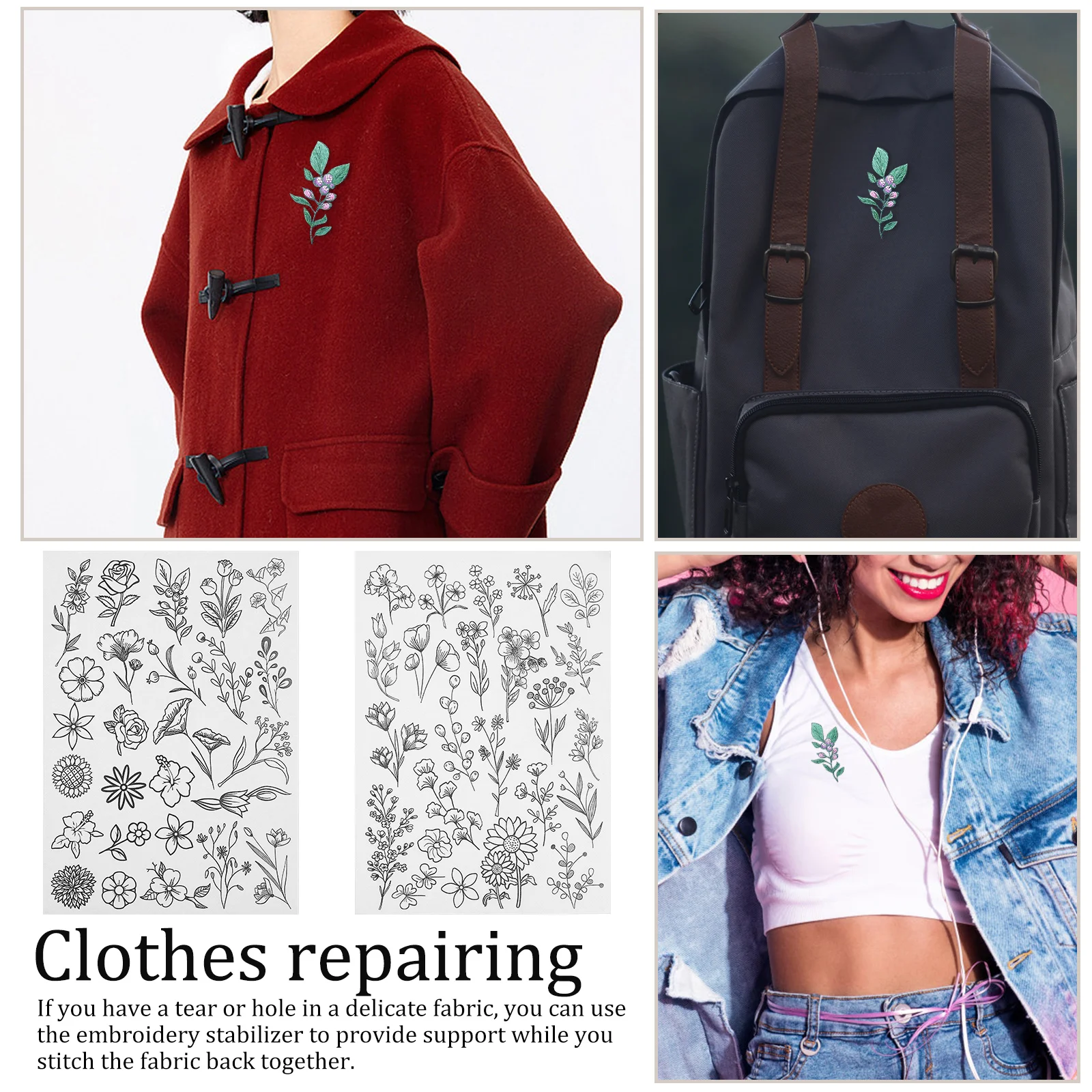 2-листый водорастворимый набор для вышивания тканевая палочка трафарет