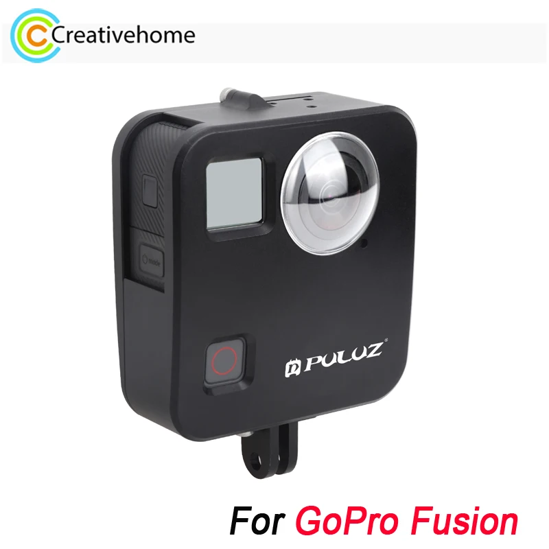 Корпус для камеры PULUZ для GoPro Fusion, защитный корпус из алюминиевого сплава CNC с базовым креплением и стеклянными крышками объектива