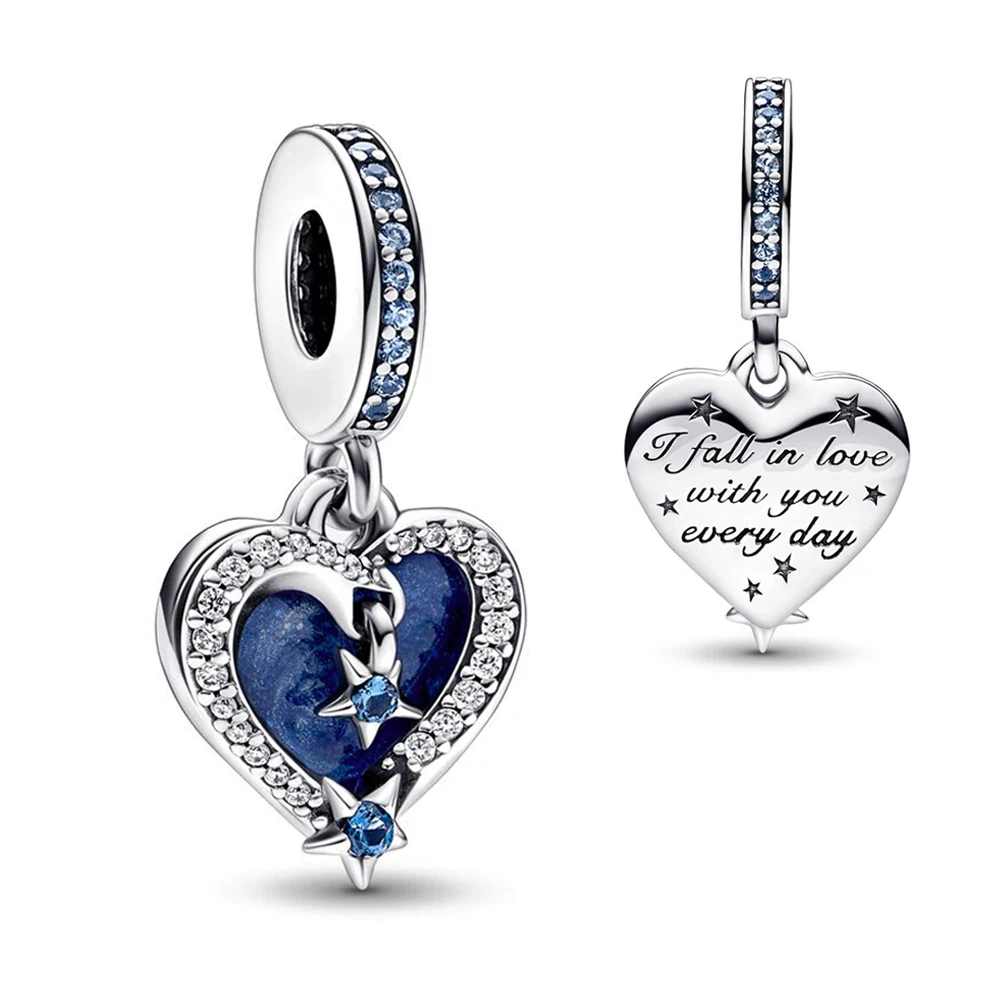 Подвеска в стиле небесно-голубого цвета с изображением звезды и сердца