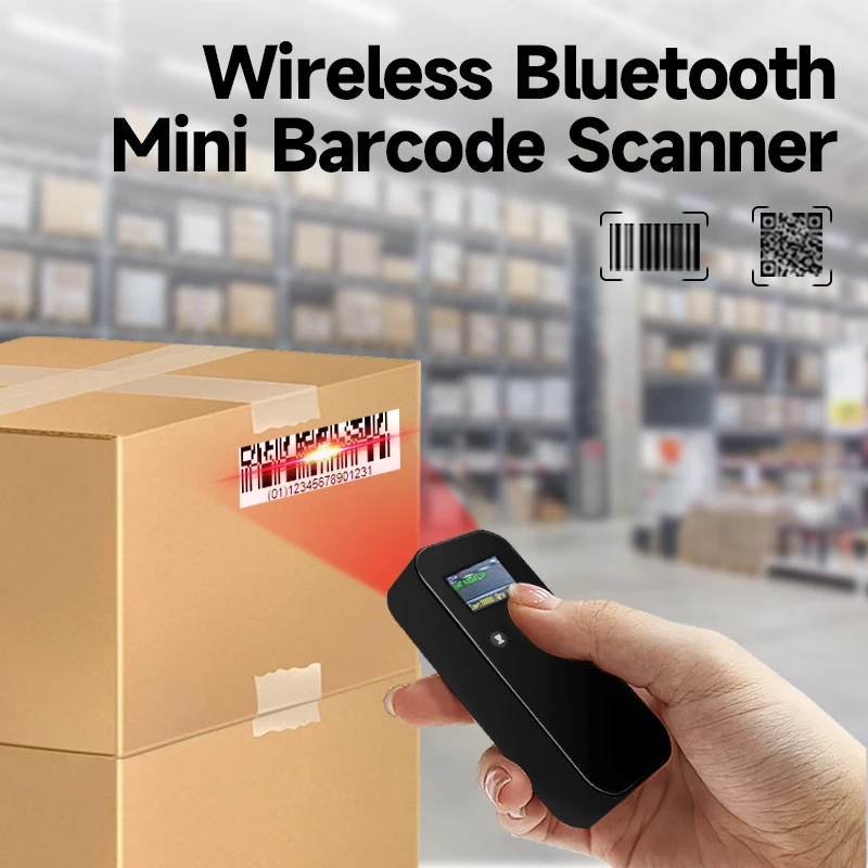 

Беспроводной сканер штрих-кодов JOOYTEC 1D 2D QR Bluetooth считыватель штрих-кодов с экраном для Windows iOS Andriod