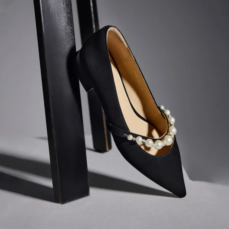 Женские туфли с острым носком модные туфли-лодочки в Корейском стиле ремешком на