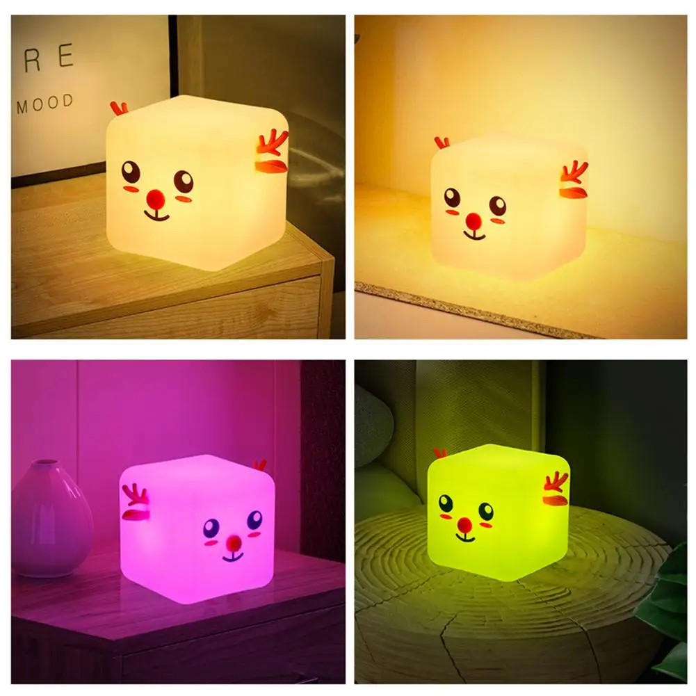 

Attractive Cartoon LED Lamp Silicone Deer LED Night Light Touch Sensor Bedside Lamp Rechargeable 2 Styles Night Lamp for Home