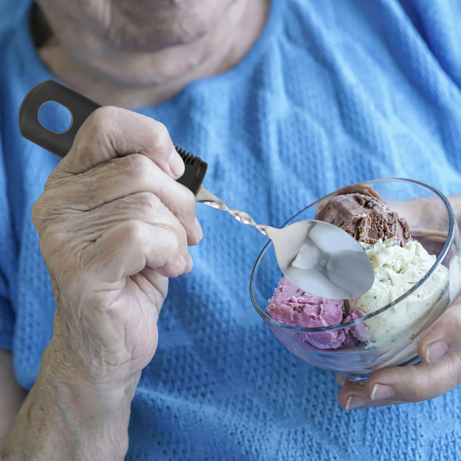 

Bendable Cutlery Portable Utensils Tableware Elderly Big Spoon Stainless Steel Parkinsons Meal Adults Adaptive