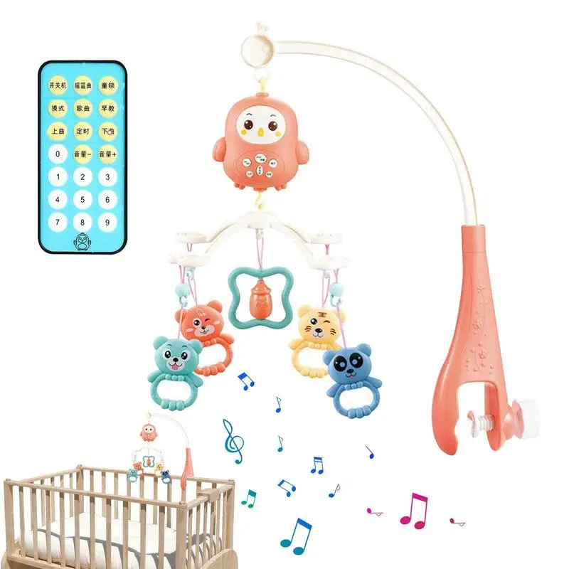 

Bassinet Mobile Crib Mobile Bell Musical Hangings Timing Function Nursery 360 Rotation Remote Control Detachable Toy Pendants